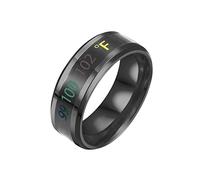 Corpo in acciaio, colore acciaio, indicatore di temperatura, anello in titanio, anelli di cambiamento di temperatura, gioco di carte, segreti, 11, acciaio al titanio, Nessuna pietra preziosa