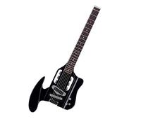 Corpo In Acero Duro Per Chitarra Elettrica Senza Testa Da Viaggio Portatile Nero Con Pickup A Doppia Guida Chitarra Elettrica da Viaggio