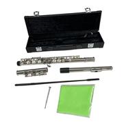 Corpo In Nichel Argento Foro Aperto/chiuso Tono C 16 Tasti Flauto Nichelato Con Custodia Rigida E Accessori Flauto Traverso per Principiante (Color : Open)