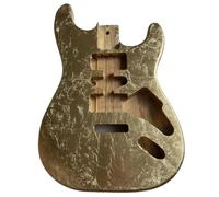 Corpo Per Chitarra Incompiuto Paulownia Gold Silver Foil Sigillato Con Vernice Corpo Della Chitarra Elettrica Sostituzione Fai Da Te(Gold)