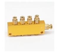 Corpo + raccordo in ottone 4 vie 6 mm in out Regolare il valore del distributore pistone dell'olio Blocco collettore for lubrificazione centralizzata