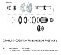 Corpo ruota libera Zipp Seal Cap And V-Ring Rear Cognition Nsw Noir