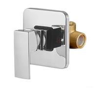 Corpo valvola doccia a scomparsa in rame per installazione a parete, nucleo singolo per rubinetto da incasso per impianti idraulici del bagno, unità di controllo dell'acqua in ottone (argento)