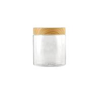 Corpo vuoto in plastica trasparente con coperchio da cucina in legno bottiglie di immagazzinaggio cibo tè caffè contenitore