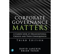 Brian Tayan David Larcker Corporate Governance Matters (Tascabile)