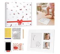 Corpower Cornice Impronta Mani e Piedi Neonati Argilla, Cornice per Bambini, Set Impronte Mani e Piedi Neonato di Qualità, Kit Impronta Neonato Ideale per Regalo Originale e Regalo per il Battesimo