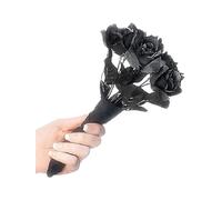 Rosa Nera Bouquet Zombie Sposa Cadavere Halloween Fiore Accessorio Vestito