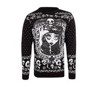 Corpse Bride Christmas Jumper Bride Skulls Official Unisex Ugly Sweater S Black