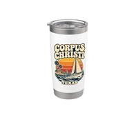 Corpus Christi State Texas TX Barca a vela Vintage Bicchiere termico in acciaio inox doppia parete