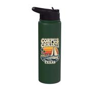 Corpus Christi State Texas TX Barca a vela Vintage Stainless Steel Insulated Water Bottle