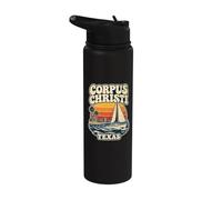 Corpus Christi State Texas TX Barca a vela Vintage Stainless Steel Insulated Water Bottle