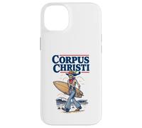 Corpus Christi Surf Retro Skeleton Cowboy Surfing Texas Custodia per iPhone 14 Plus