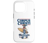 Corpus Christi Surf Retro Skeleton Cowboy Surfing Texas Custodia per iPhone 16 Pro