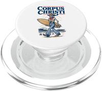 Corpus Christi Surf Retro Skeleton Cowboy Surfing Texas PopSockets PopGrip per MagSafe
