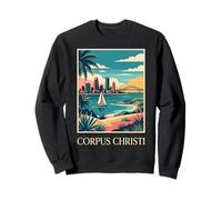 Corpus Christi, Texas, Retro, Vendemmia, Orizzonte, Baia, Città Felpa