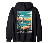 Corpus Christi, Texas, Retro, Vendemmia, Orizzonte, Baia, Città Felpa con Cappuccio