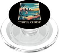 Corpus Christi, Texas, retro, vendemmia, orizzonte, baia, città PopSockets PopGrip per MagSafe