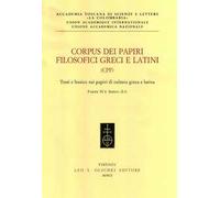Corpus dei papiri filosofici greci e latini. Testi e lessico nei papiri di cultura greca e latina. Vol. 4/1: Indici (1/1)