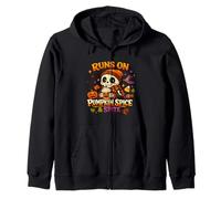Corre su Zucca Spice Spite Fall Skeleton Halloween Felpa con Cappuccio