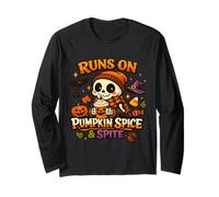 Corre su Zucca Spice Spite Fall Skeleton Halloween Maglia a Manica