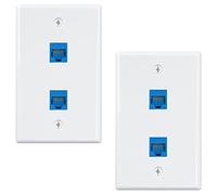Correa Confezione da 2 Piastre da Parete Ethernet Un 2 Porte, RJ45 Cat6 Femmina Un Femmina Jack Accoppiatore nel Piastre Frontali, 2 Porte