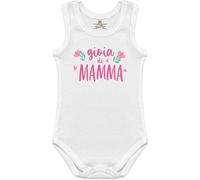 Corredino Neonato Body canotta neonata bianca con frase rosa gioia di Mamma cotone senza maniche canottiera femmina 0-3 mesi prima Festa mamma e compleanno