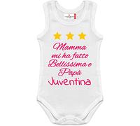 Corredino Neonato body neonata Mamma mi ha fatto bellissimo e Papà Juventina - canotta 0 mesi