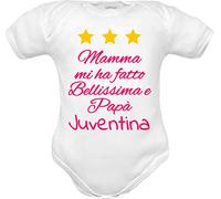 Corredino Neonato body neonata Mamma mi ha fatto bellissimo e Papà Juventina - manica corta 0 mesi