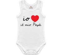 Corredino Neonato dedicato a papà in cotone frase Io amo il mio papà Body neonati, bavetta, cappello e tutine