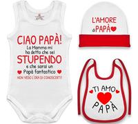 Corredino Neonato Estivo sarai papà: Body Smanicato, Cappello e Bavetta - regalo per Papà 6-9 mesi