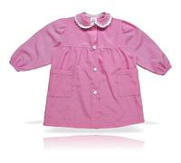 Corredino Neonato grembiule scuola elementare bambino bambina asilo bimbo azzurro e bimba rosa senza ricamo in cotone con Bottoni Made in Italy (2 anni, Rosa quadretti)