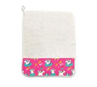 Corredo Asilo Asciugamano con nome Ricamato in spugna di puro cotone per la pappa e la merenda in asilo dimensioni 35X45 cm Fantasia Unicorni Arcobaleni