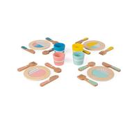 Janod - Set da Cucina in Legno 20 Pezzi Retrò - Giocattoli di Simulazione Gioco di Cucina - Sviluppo della Motricità Fine e dell'Immaginazione - A Partire da 3 Anni, J06600