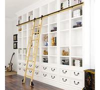 Corredo dell'hardware della scala scorrevole, sistema completo della pista | Set di accessori per scala scorrevole per libreria, per un'installazione fluida, perfetto per uso domestico e massimizzare lo