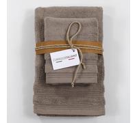 Corredo Italiano® art. SOFFIO - Set di Asciugamani di Lusso 1 Asciugamani da Viso e 1 Asciugamani Ospite Altamente Assorbenti 100% Cotone in spugna 650 gr/mq (Corda)