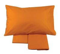 Corredo Italiano® - Monocolore Baby - Set Lenzuola (3 pezzi Sopr Sotto+Federa) Tinta Unita per Culla Lettino puro cotone - 100% Made in italy (Arancione)