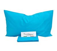 Corredo Italiano Monocolore® - Set Lenzuola Tinta Unita per Letto Francese (Materasso 140x190-200) - 100% Made in Italy (Turchese)