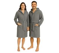 Corredocasa Accappatoio Calibrato Microfibra Unisex Salvaspazio con Cappuccio Cintura e Tasche Disponibili Vari Colori e misure (Grigio, 5XL)