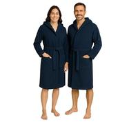 Corredocasa Accappatoio Calibrato Microfibra Unisex Salvaspazio con Cappuccio Cintura e Tasche Disponibili Vari Colori e Misure (Blu, 4XL)