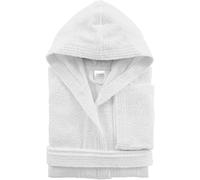 Corredocasa Accappatoio Unisex in Spugna Uomo -Donna con Cappuccio e Tasche - Morbido, Assorbente e Idrofilo - Tinta Unita, Lavabile a 60°C - Ideale per Casa, Palestra, Spa (L Bianco)
