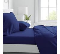 Corredocasa Completo Lenzuola in Purissimo Cotone 100% Tinta Unita, Manifattura Italiana di Alta Qualità, per un Letto Comfort Elegante e Duraturo (Blu, Una Piazza e Mezza)