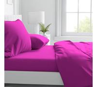 Corredocasa Completo Lenzuola in Purissimo Cotone 100% Tinta Unita, Manifattura Italiana di Alta Qualità, per un Letto Comfort Elegante e Duraturo (Fucsia, Una Piazza e Mezza)