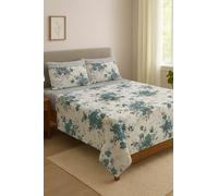 Corredocasa Completo Letto Lenzuola in Pile Coral Soffice Caldo Top QUALITA' Made in Italy- Set Sotto Sopra e Federe Fantasia Super Extra Morbido per un Caldo Inverno - Singolo, Fiori Verde Smeraldo
