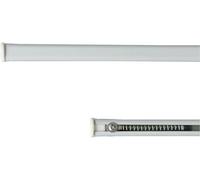 Corredocasa Coppia Bacchette Estensibili a Molla per Tende a Vetro - Bastoncini a Pressione Regolabili in Alluminio Bianco con Tappi Antiusura - Montaggio Senza Fori (60x90)