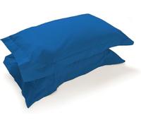 Corredocasa Coppia Federe Percalle 100% Puro Cotone per Cuscino Letto, Morbidezza Effetto Seta con qualità Superiore, Made in Italy, Copricuscino Letto Chiusura a 3 Volani (Jeans)