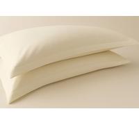 Corredocasa Coppia Federe Percalle 100% Puro Cotone per Cuscino Letto, Morbidezza Effetto Seta con qualità Superiore, Made in Italy, Copricuscino Letto Chiusura a 3 Volani (Panna)