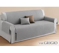 Corredocasa ® - Copridivano Salvadivano Anallergico Antistress Confortevole 2 posti 125x240 cm (Grigio)