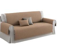 Corredocasa ® - Copridivano Salvadivano Anallergico Antistress Confortevole 2 posti 125x240 cm (Tortora)