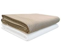 Corredocasa Copriletto Matrimoniale in Piquet di Puro Cotone - Bianco - Nocciola Cm. 275 X280 Prodotto in Italia Qualita' Premium- Lunga Durata