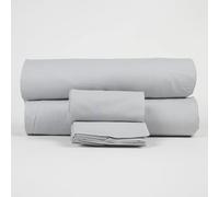 Corredocasa Lenzuola Completo Made in Italy - 100% Cotone Percalle con 3 Volant Eleganti - Set Letto Matrimoniale con Federe Disponibile in Tinta Unita o a Fantasia (Perla, Una Piazza e Mezza)